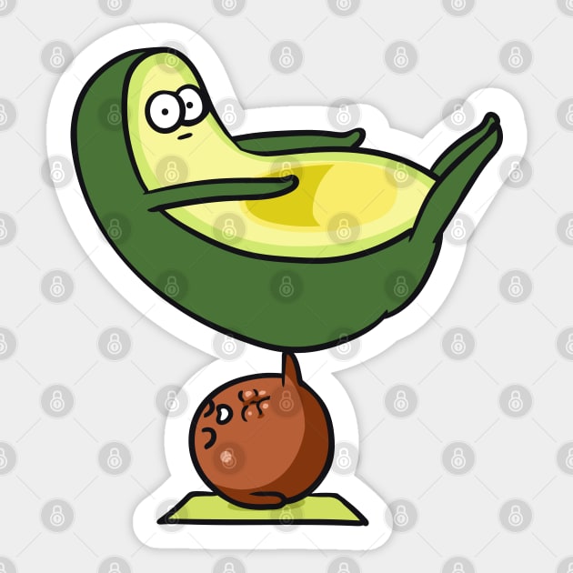 Strong Core Avocado Acro Yoga Sticker by huebucket